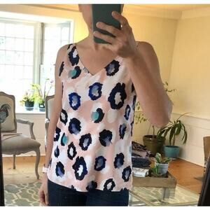 Banana Republic Multicolor Abstract V-Neck Sleeveless Blouse XS
